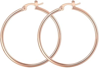 Creole earrings Placked Pink gold 18 carats for women and girls, trendy jewelry.. DIAYTAR NIGERIA: Where shopping dreams come true with budget-friendly prices and nationwide shipping.