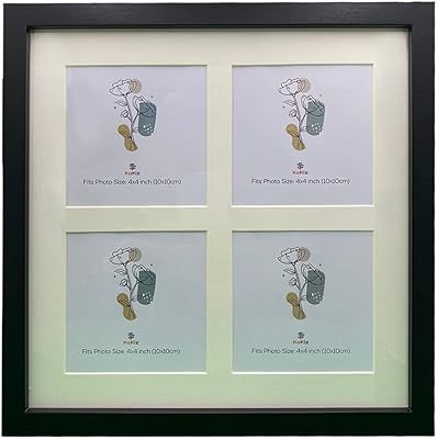Classic khaki black square photo frames with glass facade | Table or wall photo frame | may contain 4 photos of 4 x 4 "each.. From big brands to everyday basics — DIAYTAR Nigeria has you covered.