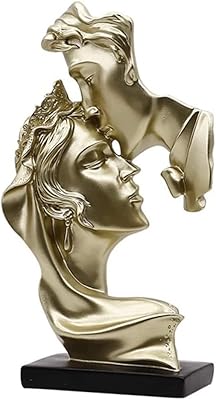 Golden couple sculpture, romantic kiss, resin crafts, modern office art, table decoration for home office library (gold).. Looking for quality and speed? You’ll find both at DIAYTAR Nigeria.