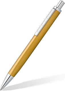 STEDTLER TRIPLUS 444 M11-3 Retractable ball pen, gold color, high quality metal case with ergonomic triangular shape, large recharge m, blue ink.. DIAYTAR NIGERIA: Making online shopping accessible with affordable prices and nationwide delivery service.