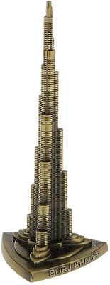 Zahb Dubai Landmark Souvenir Burj Khalifa Decorative decoration in metal with ancient finish, brown.. DIAYTAR NIGERIA brings the market to your screen with thousands of affordable products delivered to your door.
