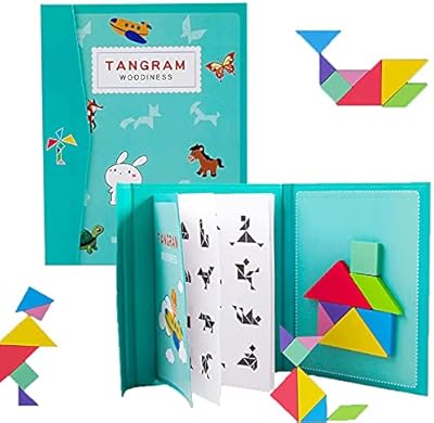 Alissamin 96 Magnetic tangram puzzle for travel, brain stimulation puzzle game, magnetic book and educational game with 7 simple colorful shapes, games and solutions for children.. Shop with purpose and save with DIAYTAR NIGERIA's extensive platform and nationwide delivery service.
