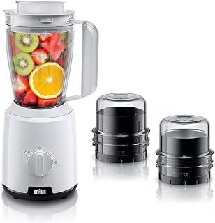 Braun Powerblend 1 JB 1023 Wh, 600 watt, capacity 1.2 liter with chopper and crusher included - white.. Enjoy stress-free shopping with affordable prices on DIAYTAR Nigeria.