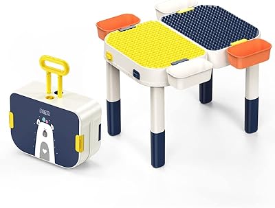Multifunction 2 -in 1 for children's multifunctional construction block table - Multi -activity construction table for children with children's luggage, sustainable table.. DIAYTAR NIGERIA: Bringing affordable shopping solutions with a diverse product catalog delivered nationwide.