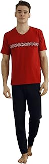 Men's pajamas set with t-shirt and pants, set of sweet and breathable Turkish cotton night clothes.. Order today, receive this week — shopping with DIAYTAR Nigeria is that simple.