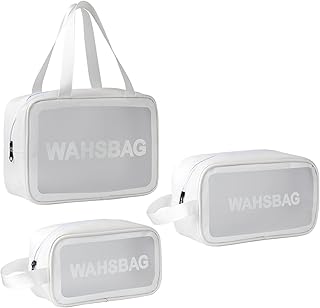 3 pieces cosmetics kit vinyl cosmetics aerial travel bags in bulk, pvc pvc packaging cubes water resistant with zipper and transport handle for women baby men men, make -up brushes sports bag sports beach spa (white).. DIAYTAR NIGERIA connects Nigerians with quality products at affordable prices, delivered in 5-8 days nationwide.