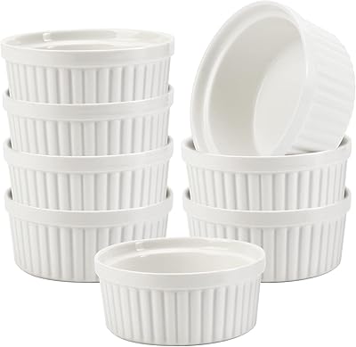 WIrtu Lot of 8 12 ounce cooking utensils for pastry and cooking, pudding, crème brûlée, custard and oven puff.. From tech to toiletries, DIAYTAR Nigeria delivers without delay.