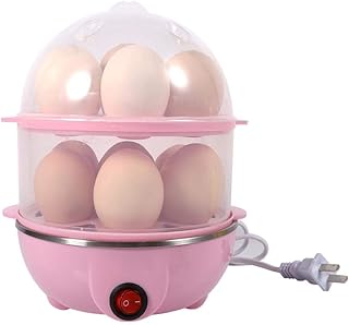 Electric egg boiler, double -layer steel steam cooker in stainless steel with measurement cup, can boil 14 eggs, with automatic stop function, to cook eggs steam, cook corn with steam, heat milk (pink).. Save more, wait less — DIAYTAR Nigeria delivers faster than ever.