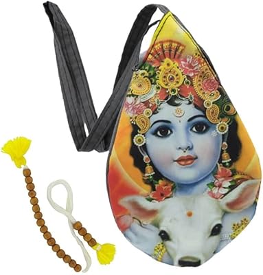 Japa Print Bag Ishita Creations Krishna/Gopal with Zipped Pocket and Sakshi Mala.. Experience budget-friendly shopping at DIAYTAR NIGERIA, Nigeria's premier online marketplace with quick delivery.