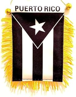 Black and white window flag from Puerto Rico - Rear view mirror and double side - Mini Puerto Rican Banner.. Join the movement — fast, affordable shopping only at DIAYTAR Nigeria.
