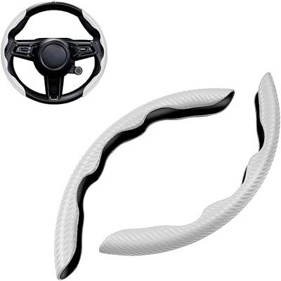 Carbon fiber for women and men's fiber boards, Protector of universal leather-leather-leather sports steering wheel for 99% (white) car steering wheel (white).. Great products, lower prices, fast delivery — DIAYTAR Nigeria has it all.