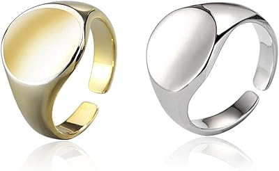 Set of adjustable rings with qimily open ring, 2 pieces of 18 carat plated platinum rings for women and men.. DIAYTAR NIGERIA: Revolutionizing accessibility to quality products at budget-friendly prices across Nigeria.
