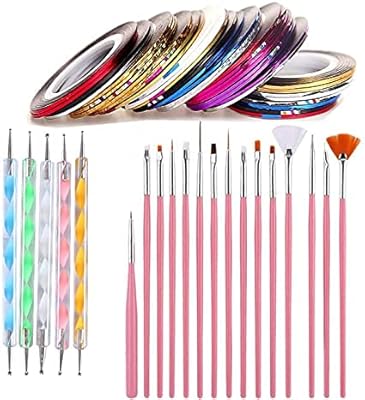 Nail art auretti kit, 15 nail brushes, 5 pointing tools, 30 nail art colors, multicolored ribbon lines, nail stickers, diy nail art kit.. Your trusted marketplace, DIAYTAR NIGERIA offers extensive variety with delivery within 8 days.