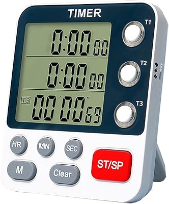 Triple digital kitchen timer, 3 -channel/low channel stopwatch, double cooking timer, large screen, strong alarm and flashing light with magnetic back, support.. Your trusted shopping companion, DIAYTAR NIGERIA delivers affordable solutions in just 5-8 days.