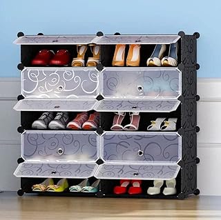Homemade 10 cubes shoe cabinet with black plastic doors.. Discover why thousands choose DIAYTAR NIGERIA for affordable products delivered in less than a week.