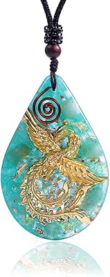 Phoenix necklace for women orgonite energy necklace | New departure fire bird jewelry, pendant in healing crystal adventurine green.. Nigeria shops with DIAYTAR — wide selection, fast shipping, and great value.