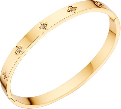 Silver Pink Gold Placed Plated Bracelet Stacked Steel Stainless Steel with Zircony Crystal.. Your favorite online marketplace — DIAYTAR Nigeria delivers quick and cheap.