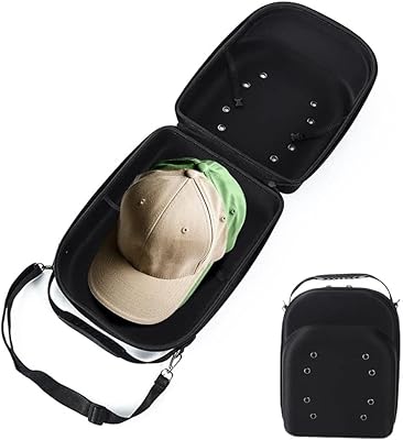 Chapeau door case with black baseball caps, hats storage box that can contain 8 baseball caps - with transport handle and adjustable strap - protects and organizes hats.. Discover the perfect balance of price and convenience with DIAYTAR NIGERIA's nationwide e-commerce platform.