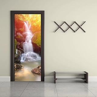 3D door sticker cascade pattern for size interior decoration.. With DIAYTAR Nigeria, shopping online is easy, affordable, and fast.