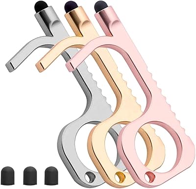 Contactless door opener gift for dad's boyfriend, pack of 3-hand-free keychain tools with pen for touch screens, pushes, automatic distributors and doors.. DIAYTAR NIGERIA: Making online retail accessible to all with affordable nationwide shipping.