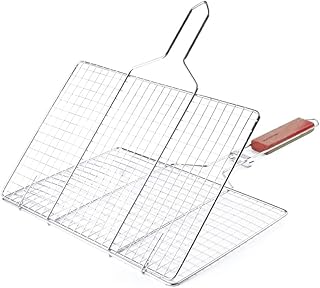 Blackstone grill basket in stainless steel with wooden handle (152.4 x 127).. DIAYTAR NIGERIA brings online shopping to every Nigerian with affordable prices and reliable shipping.