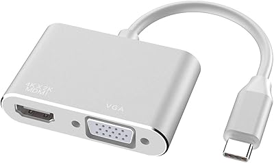 USB C to HDMI VGA 2 in 1, Type C connector C to 4K monitor, projector switch, 1080p TV for laptop Thunderbolt 3 ports, DP telephone for Dell XPS/Samsung S9 S10/Huawei P40 Matebook etc. (white).. DIAYTAR NIGERIA: Your affordable gateway to thousands of products delivered within a week.