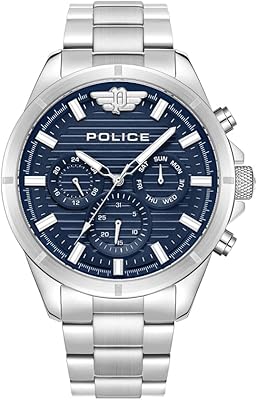Pewjk2227804 analog quartz watch for men with stainless steel bracelet, silver-blue, bracelet.. Shop smart, shop DIAYTAR - Nigeria's most affordable e-commerce platform with nationwide delivery.