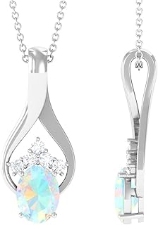 Ethiopian opal -shaped pendant necklace for women girls | jewelry with October birth stone.. Discover endless possibilities with DIAYTAR NIGERIA's vast e-commerce selection and budget-friendly delivery.