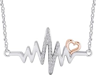 Pretty Jewellery 'Heartbeats' Necklace with Heart pendant in real diamond for Women in Sterling Massive 925 (0.25 CT, total weight), 18 \ "chain".. Discover why millions choose DIAYTAR for affordable online shopping with delivery in just 5-8 days.
