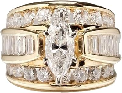 Hsitjxv Set of Wedding Wedding Alliances, Cubic Zirconic Zirconician Rings 14 Carats for Birthday Promise.. Shop smarter with DIAYTAR NIGERIA's diverse marketplace and budget-friendly nationwide delivery.