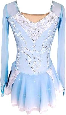 Ice ice skating dress, blue/white, highly elastic elastane, suitable for ice skating.. Shop with purpose at DIAYTAR NIGERIA and receive products at unbeatable prices within the week.