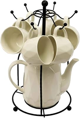 9 -piece porcelain tea and coffee service with support.. DIAYTAR NIGERIA: Nigeria's answer to affordable online shopping with reliable 5-8 day delivery guarantee.