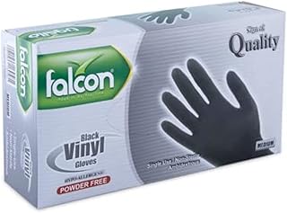 Vinyl gloves without a Falcon powder, black, pack of 100, (size m).. DIAYTAR NIGERIA: Redefining online shopping with unbeatable prices and consistent delivery times.