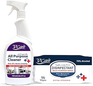 Vcare Vcare Multi-Usage Cleaner, 750 ml + Baby Care Disinfectant wipes 96.. DIAYTAR NIGERIA delivers on our promise of variety, affordability, and prompt nationwide service.
