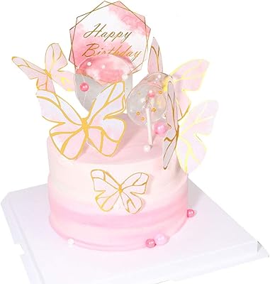 Set of 6 pink butterfly cake decorations, happy birthday cake decoration, cake decoration supplies for girls, children and women.. With DIAYTAR Nigeria, everything is within reach — and within budget.