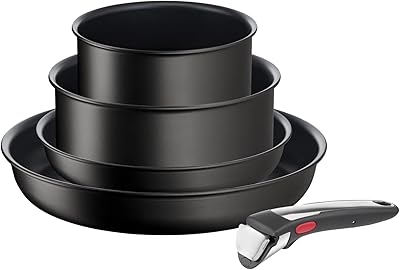 Tefal Ingenio Unlimited On Ensembles of 5 -room pans and stoves, stackable, removable handle, space saving, non -stick, induction, black, L3959543.. Shop from anywhere in Nigeria with DIAYTAR's extensive selection and budget-friendly shipping options.