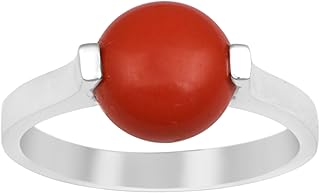 Birth ring for women in sterling 925 silver, 0.30 ct, coral color 4 mm.. Experience the power of choice with DIAYTAR NIGERIA's vast catalog and affordable 5-8 day delivery.