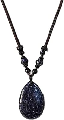 Blue gold necklace in the shape of tear PN2255, 26 ", precious stones, Kurdish precious stones, golden stone.. Experience shopping freedom with DIAYTAR NIGERIA's vast selection and 5-8 day nationwide delivery service.