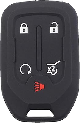 Delfino smart silicone shell with metal keychain for Silverado and GMC Sierra 2500HD 3500HD 3500HD with accessories support for remote control (5 black buttons).. DIAYTAR NIGERIA: Making quality products accessible to all Nigerians at affordable prices.