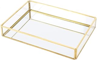 Presentation boxes of jewelry and cosmetics, metal storage box and ancient glass, jewelry tray, golden tray for presentation of decorative souvenir jewelry for the house (rectangular trumpet).. Buy better with DIAYTAR Nigeria — the ultimate e-commerce platform in Nigeria.