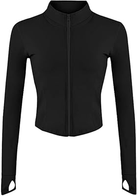 Light sports yoga jacket with full zipper for women with holes for thumbs.. Experience the power of choice with DIAYTAR NIGERIA's vast catalog and affordable 5-8 day delivery.