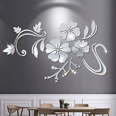 Silver acrylic wall stickers 3D Modern Sparadrap 3D stickers for living room.. DIAYTAR Nigeria: Where affordability meets fast and reliable e-commerce service.