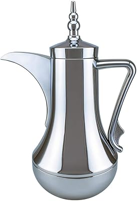 Arabic coffee maker Dallah Midot al-Sultan, 1 liter-Silver, XD-S.. Skip the traffic, shop online — DIAYTAR Nigeria brings it to you.