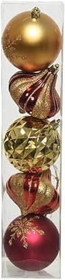 Set 5 unbreakable pieces Babylon Christmas Design - Red and gold 8 cm.. Shop confidently on DIAYTAR Nigeria — everything you need, delivered quickly.