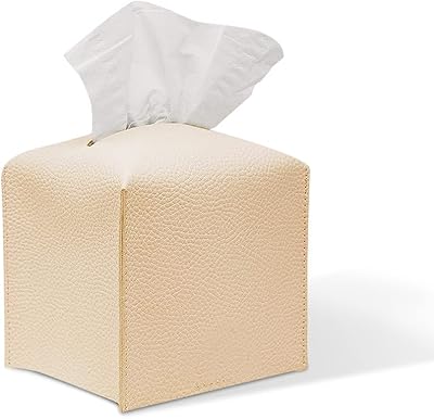 Ioteo leather handkerchief handler cover, Creative square handkerchief box for advertising, tissue box for living room, coffee table and car (beige).. DIAYTAR NIGERIA: Where shopping is affordable, selection is vast, and delivery is always reliable.