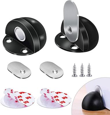 Magnetic door stops mounted on the floor, solid magnetic door stops solid stainless steel, soft closing door support, robust black rubber (2).. Shop smarter with DIAYTAR Nigeria — from household essentials to electronics, we have everything you need. Plus, our delivery is fast, secure, and arrives between 5 and 8 days.