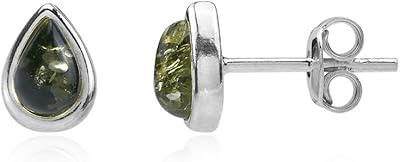 Very small earrings in Sterling 925 silver with green amber, amber, amber.. DIAYTAR NIGERIA: Your one-stop e-commerce destination with affordable prices and nationwide delivery in 5-8 days.