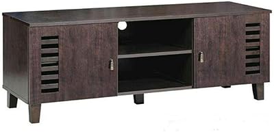Wooden tv table with steel feet, dimensions (120 x 50 x 40 cm), dark brown color.. Shop across categories at DIAYTAR NIGERIA and enjoy budget-friendly nationwide shipping in 5-8 days.