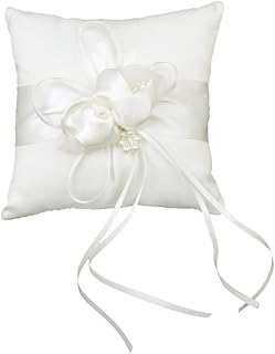 Pillow for wedding alliances, double heart in satin, cushion for holder, for engagement ceremony, wedding festival decoration - 15 cm (white).. DIAYTAR NIGERIA brings a world of products to your fingertips with affordable prices and quick delivery.