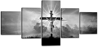 5 pieces of wall art on the web of Jesus crucified Jesus Christ painting on religion and spirituality.. Home to endless choices and pocket-friendly prices — DIAYTAR Nigeria.